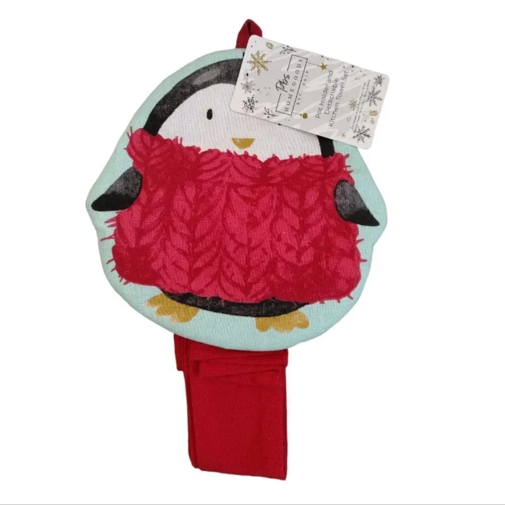 Christmas Themed Pot Holder Towel‎ Set & Mini Mitts Kitchen Bundle NWT